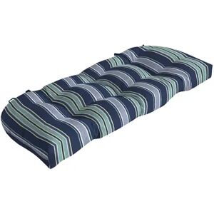 Arden Selections Outdoor Wicker Settee Cushion, Blue, 18X41.5