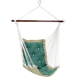 SUNNYDAZE DECOR Sunnydaze Polyester Fabric Victorian Hammock Chair with Cushion - Sea Grass, Green