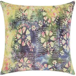 Mina Victory Watercolor Petals Multicolor Outdoor Throw Pillow, 20X20