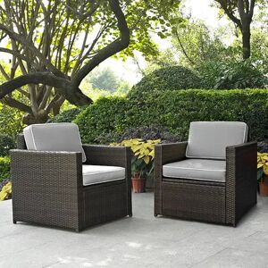 Crosley Furniture Palm Harbor Patio Arm Chair 2-piece Set, Grey