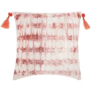 Mina Victory Life Styles Velvet Tie Dye Throw Pillow, Dark Pink, 20X20