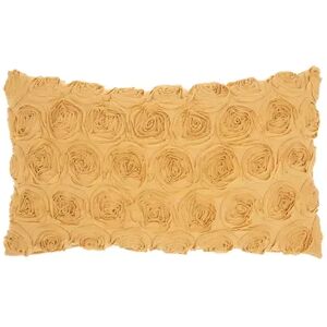Mina Victory Lifestyles Denim Roses Throw Pillow, Yellow, 14X24
