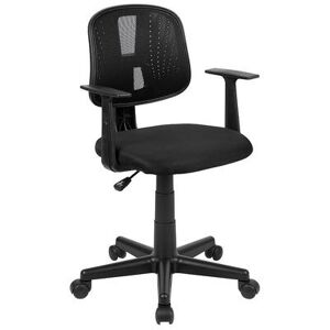 Emma+Oliver Emma and Oliver Pivot Back Gray Mesh Swivel Task Office Chair with Arms, BIFMA Certified, Grey