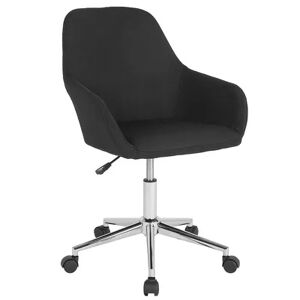 Emma+Oliver Emma and Oliver Home and Office Mid-Back Chair in Black LeatherSoft, Grey