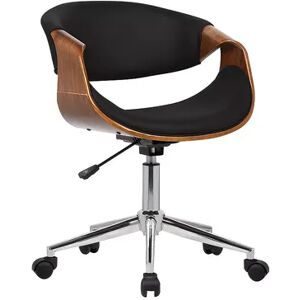 Armen Living Wallace Faux Leather Office Chair, Black