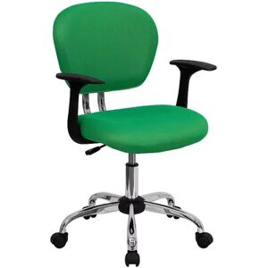 Emma+Oliver Emma and Oliver Mid-Back Gray Mesh Padded Swivel Task Office Chair and Arms, Med Green