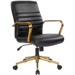 OSP Home Furnishings Faux Leather Office Chair, Black