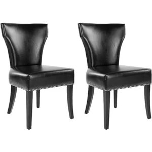 Safavieh 2-pc. Jappic Bicast Leather Side Chair Set, Black, Furniture