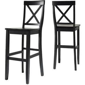 Crosley Furniture 2-piece X-Back Bar Chair Set, Black