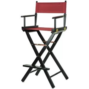 Casual Home 30'' Black Finish Director's Chair Bar Stool, Red