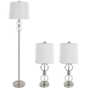 Portsmouth Home Modern Table Lamp & Floor Lamp 3-piece Set, Multicolor