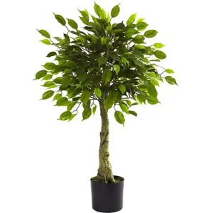 nearly natural 3-ft. Potted Ficus Tree - Indoor and Outdoor, Green