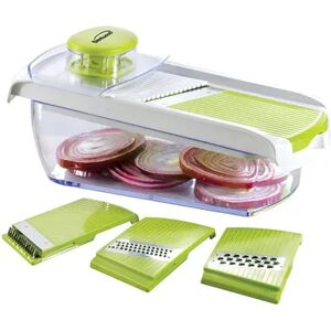 Brentwood Appliances Brentwood Mandollin Slicer with 5 Cup Storage Container and 4 Interchangeable Stainless Steel Blades in Green