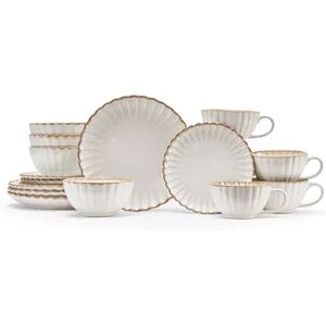 Baumatic Scallop 16 pc. Dinnerware Set, White