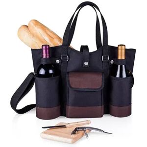 Picnic Time Wine Country 4-pc. Insulated Wine Tote Set, Black