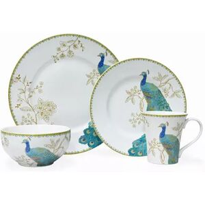 222 Fifth Peacock Garden White 16 pc. Dinnerware Set