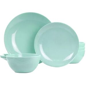 Martha Stewart 12 Piece Melamine Dinnerware Set in Blue, Brt Blue