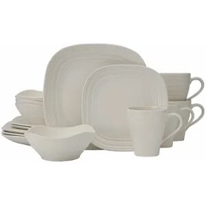 Mikasa Swirl Square 16 pc. Dinnerware Set, White