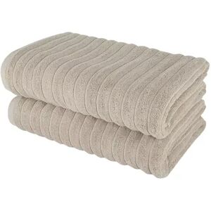 Classic Turkish Towels Genuine Cotton Soft Absorbent Brampton Bath Towels 2 Piece Set, Beige