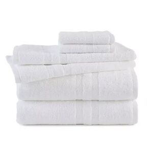 Martex 6-piece Purity Antimicrobial Towel Set, White, 6 Pc Set