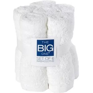 The Big One Solid 6-pack Washcloths, White, 6 Pc Set