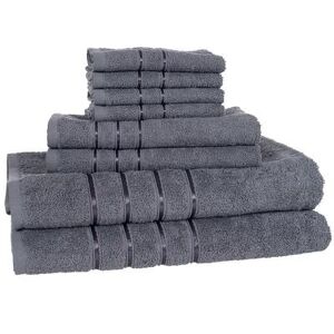 Portsmouth Home 8-piece Plush Bath Towel Set, Grey, 8PC SET