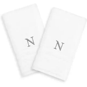 Linum Home Textiles 2-pack Silver-Tone Monogram Hand Towel, Grey