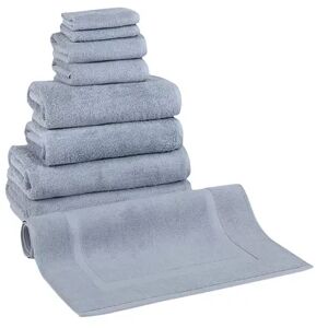Classic Turkish Towels Genuine Cotton Soft Absorbent Arsenal 9 Piece Set With 2 Bath Towels, 2 Bath Sheets, 2 Hand Towels, 2 Washcloths, and a Bath