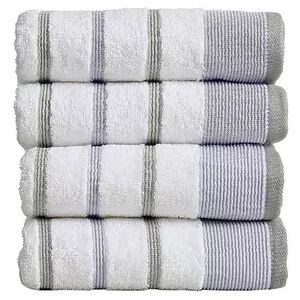 Great Bay Home Striped Cotton 4-pack Hand Towel Set, Multicolor, 4 PC SET