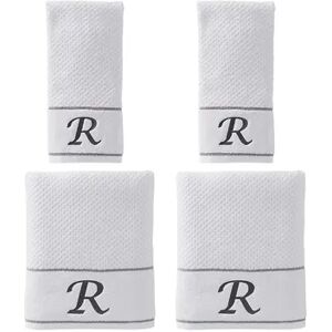 Saturday Knight, Ltd. Monogram 4-piece Bath & Hand Towel Set, White