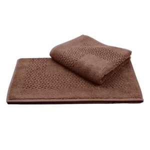 Classic Turkish Towels Genuine Cotton Soft Absorbent Meital Bath Mat 2 Piece Set, Red/Coppr
