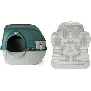 Omega Paw Roll'n Clean Self-Cleaning Litter Box & Paw Cleaning Mat for Cats, Multicolor