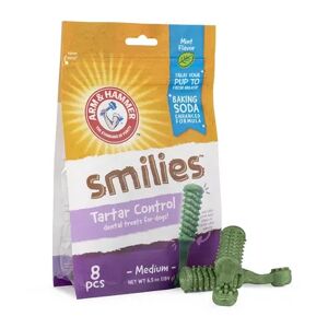 Arm & Hammer Dental Treats for Dogs, Smilies, Original Size, Mint Flavor, Bag, Multicolor