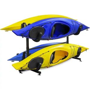 RaxGo Kayak Storage Rack, Indoor & Outdoor Freestanding Storage for 4 Kayak, Grey