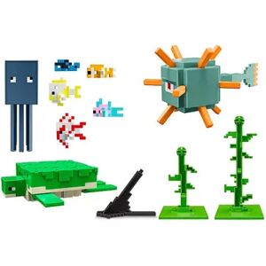 Mattel Minecraft Aquatic Defenders Figure Pack with 8 Action Figures, Multicolor