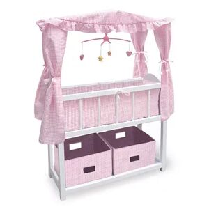Badger Basket Canopy Doll Crib with Baskets, Bedding & Mobile, Pink