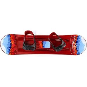 Lucky Bums 95 CM Youth Snow Kids Plastic Snowboard with Adjustable Bindings, Red, Brt Red