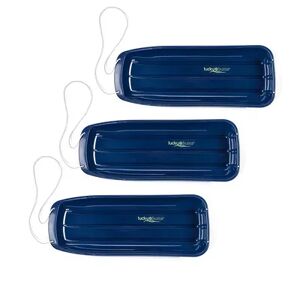 Lucky Bums Kids 48 Inch Plastic Snow Toboggan Sled with Pull Rope, Blue (3 Pack), N A