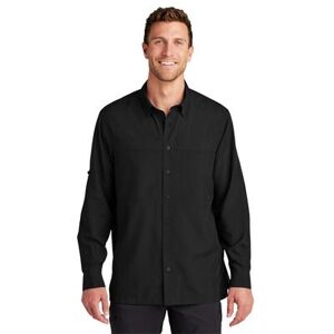 Port Authority W960 Long Sleeve UV Daybreak Shirt in Deep Black size 4XL Polyester