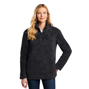 Port Authority L130 Women's Cozy 1/4-Zip Fleece Jacket in Charcoal size 3XL