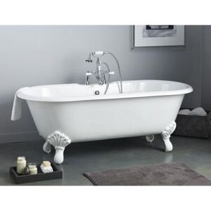 Cheviot Regal 61 Inch Double Ended Cast Iron Clawfoot Tub - Rim Faucet Drillings 2168-WW-7-WH
