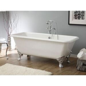 Cheviot Spencer Cast Iron 67 Inch Clawfoot Bathtub - Continuous Rolled Rim - No Faucet Drillings 2173-WW-CH
