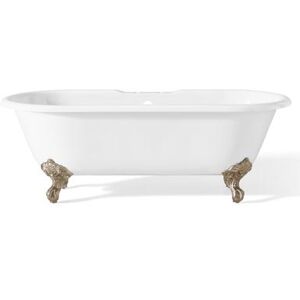 Cheviot Regal 70 Inch Double Ended Cast Iron Clawfoot Tub - Rim Faucet Drillings 2180-WW-7-BN