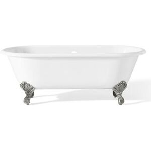 Cheviot Regal 68 Inch Double Ended Cast Iron Clawfoot Tub - Continuous Roll Rim - No Faucet Drillings 2171-WW-CH