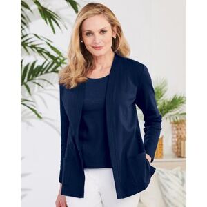 Drapers & Damons Draper's & Damon's Women's Soft Knit Cardigan - Blue - 1X - Womens