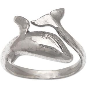 NOVICA 'Dolphin-Shaped Sterling Silver Wrap Ring Made in Bali'