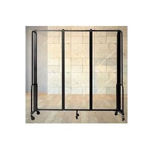 6'W x 6'H Clear Acrylic Folding Mobile Room Divider