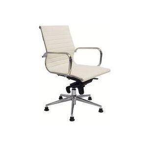 Modern Classic Leather Swivel Guest Chair on Glides