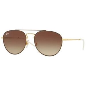 Ray-Ban RB3589 Sunglasses Gold Top On Brown Frame Gradient Brown Lenses 905513-55