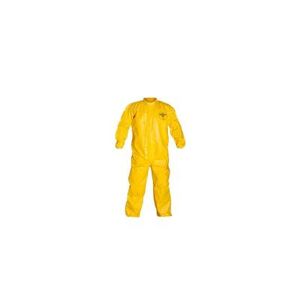 DuPont Tychem QC Yellow 2XL Coveralls with Laydown Collar and Elastic Wrists w/ Ankles Case of